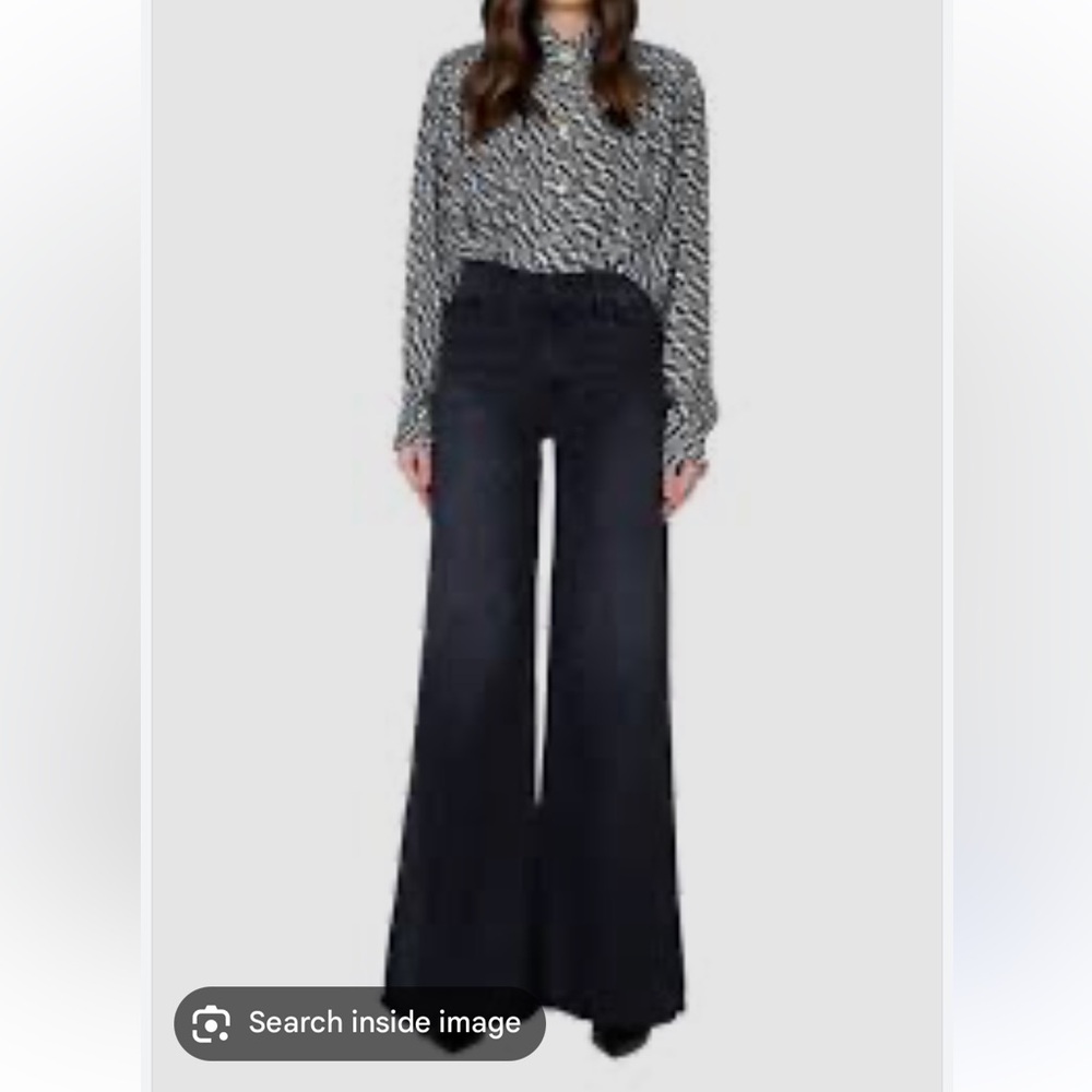 Black Orchid Denim Black Flare Wide Leg Jeans